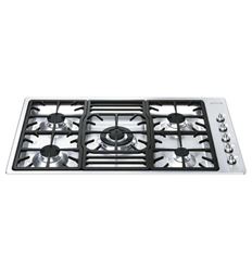 PLACA GAS SMEG PGF95-4 5F 90CM INOX MANDOS LATERA