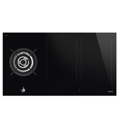 Smeg PM3721WLD Placa Mixta 2 Zonas de Gas + 2 Zonas Inducción 75cm Negro