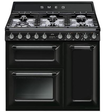 COCINA GAS SMEG TR93BL 90CM 6 FUEGOS NEGRO - TR93BL