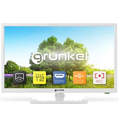 Grunkel - Televisor 24 Pulgadas - LED-2422BLANCO - Con Panel HD Ready y  Sintonizador TDT Alta Definición T2. Bajo Consumo y Auto-Apagado - 24  Pulgadas – Blanco : : Electrónica