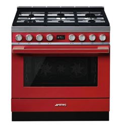 COCINA GAS SMEG CPF9GMR1 90X60CM 6F ROJA - CPF9GMR1