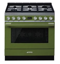 COCINA GAS SMEG CPF9GPOG 90X60CM 6F VERDE A+ - CPF9GPOG