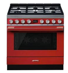 COCINA GAS SMEG CPF9GPR 90X60CM 6F ROJO A+ - CPF9GPR