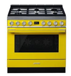 COCINA GAS SMEG CPF9GPYW 90X60CM 6F AMARILLO A+ - CPF9GPYW