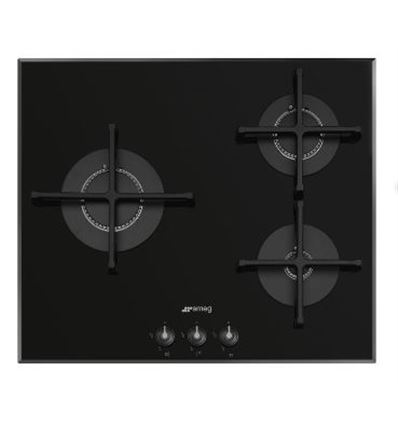 PLACA GAS SMEG PV163B3 60CM 3 ZONAS NEGRO - PV163B3