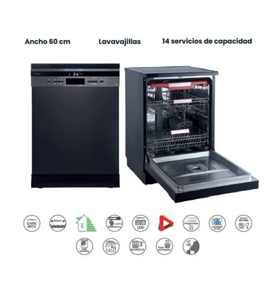 LAVAVAJILLAS INFINITON DIW61STB NEGRO E 3ª BANDEJA - DIW-61STB