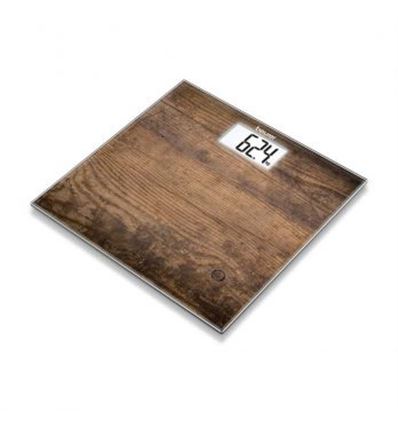 BASCULA BAÑO BEURER GS203 WOOD CRISTAL MADERA - GS203WOOD