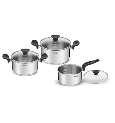 LOTE CAZUELAS TEFAL 3 PIEZAS 16/18/20CM + TAPA - E308S674