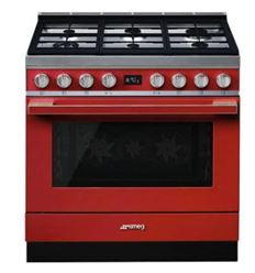 COCINA GAS SMEG CPF9GPR 90X60CM 6F ROJO A+