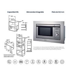 MICROONDAS INTEGR. INFINITON IMW1620 20L 800W GRIX - IMW-1620