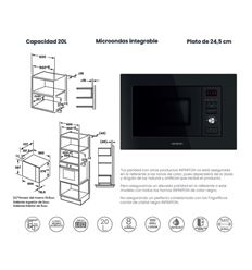 MICROONDAS INTEGR. INFINITON IMW20BTN 20L 800W GRO - IMW-20BTN