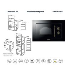 MICROONDAS INTEGR. INFINITON IMWRU20 20L 800W GRIO