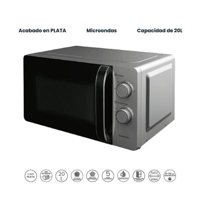 MICROONDAS INFINITON MW-HS2070 20L 700W PLATA - MW-HS2070