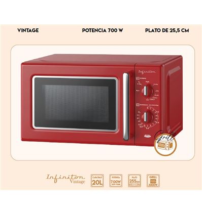 MICROONDAS INFINITON MW-RE20 20L 700W ROJO - MW-RE20