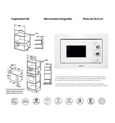 MICROONDAS INTEGR. INFINITON IMWWHITE1720 20L 80W