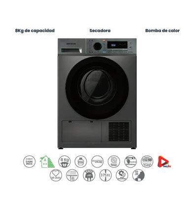 SECADORA INFINITON SDHT86A2DK 8KG B.CALOR A++ NEGO - SD-HT86A2DK