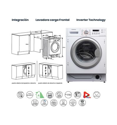 LAVADORA INTEGR. INFINITON WMB84AWG 8KG 1400RPM A - WM-B84AWG