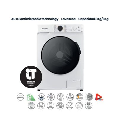 LAVADORA SECADORA INFINITON WSDG8A6D4BN 8/6KG 140A - WSD-G8A6D4BN
