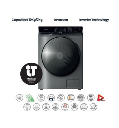 LAVADORA SECADORA INFINITON WSDK0A7D5DK 10/7KG 15X - WSD-K0A7D5DK