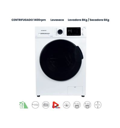 LAVADORA SECADORA INFINITON WSDU68G 8/6KG 1400RPM - WSD-U68G