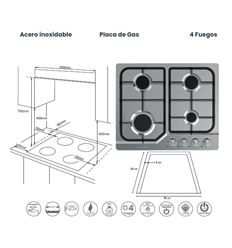ENCIMERA INFINITON GAS419H 4F INOX BUT - GAS419H