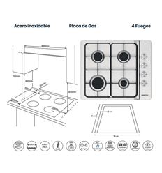 ENCIMERA INFINITON GAS4BNAI 4F INOX BUT. - GAS4BNAI