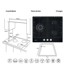 ENCIMERA INFINITON GG331 3F CRISTAL NEGRO BUT. - GG-331