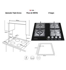 ENCIMERA INFINITON GGMCI-421 60CM NEGRO 4 FUEGOS - GGMCI-421