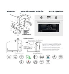HORNO COMPACTO INFINITON 40ACW0 MULTIF. A BLANCO - HORNO40ACW0