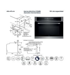 HORNO MICROONDAS COMPACTO INFINITON 48YA3 MULTIF.X - HORNO48YA3