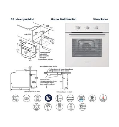 HORNO INFINITON 818LB MULTIF. A BLANCO - HORNO818LB