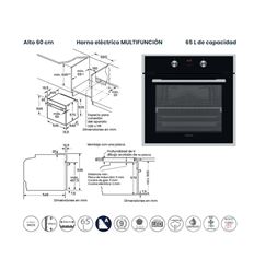 HONRO INFINITON HORNO A690 60CM NEGRO A - HORNO A690