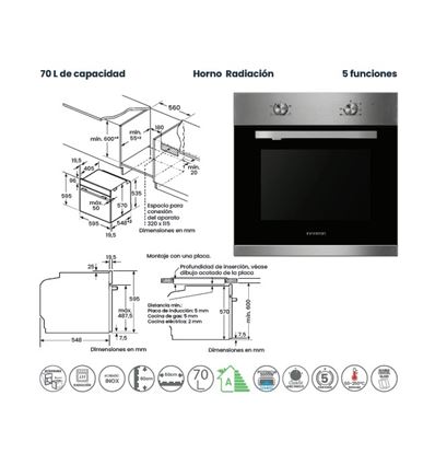 HORNO INFINITON B70L4 A INOX - HORNOB70L4