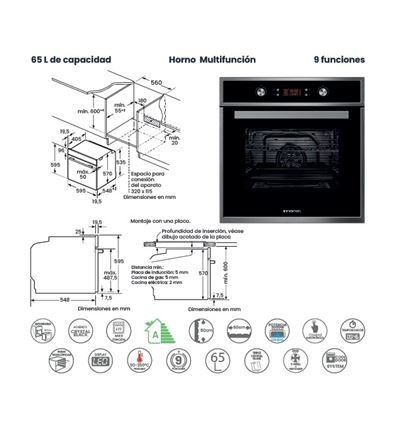 HORNO INFINITON CA6516 MULTIF. A INOX - HORNOCA6516