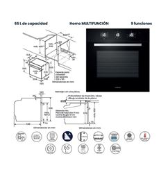 HORNO INFINITON M658BK MULTIF. A CRISTAL NEGRO - HORNOM658BK