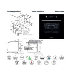 HORNO INFINITON P709FB MULTIF. PIROLÍTICO A NEGRO - HORNO P709FB