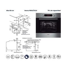 HORNO INFINITON PYE7028 MULTIF.PIROLITICO A INOX - HORNO PYE7028