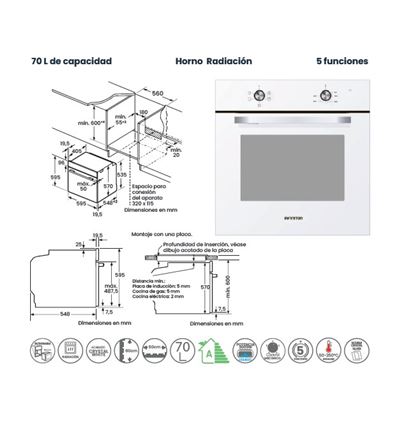 HORNO INFINITON WF470 A BLANCO - HORNOWF470