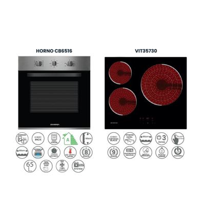 CONJUNTO INFINITON H+V HVCB65H30 3 ZONAS A INOX - HV-CB65H30