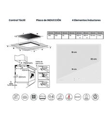 INDUCCION INFINITON IND-932WH 60CM BLANCO 3 ZONAS - IND-932WH