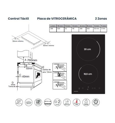 VITRO MODULAR INFINITON VIT2FBN 2 ZONAS - VIT2FBN