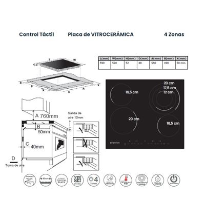 VITRO INFINITON VIT4T23 4 ZONAS - VIT4T23