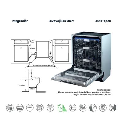 LAVAVAJILLAS INTEGR. INFINITON DIWBI614 60CM E 3ªA - DIW-BI614
