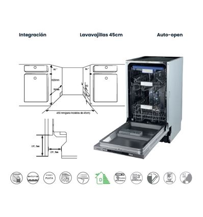LAVAVAJILLAS INTEGR. INFINITON DIWNB410 45CM D INA - DIW-NB410