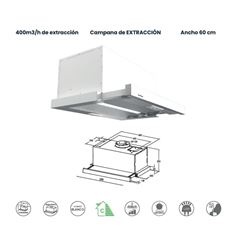 CAMPANA INFINITON CMPE-61B 60CM 400M3/H BLANCO C - CMPE-61B