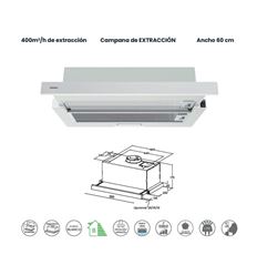 CAMPANA INFINITON CMPE-64WBM 60CM 400M3/H BLANCO B