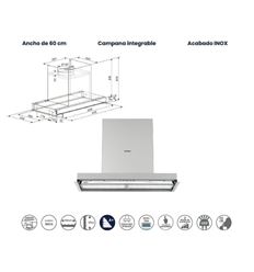 CAMPANA INFINITON 60 CMPGA6035 573M3/H A+ INOX - CMPG-A6035
