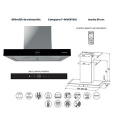 CAMPANA INFINITON 60 CMPTCLR60S 800M3/H A INOX - CMPT-CLR60S