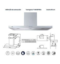 CAMPANA INFINITON 90 CMPTTSH9B63X 400M3/H B INOX
