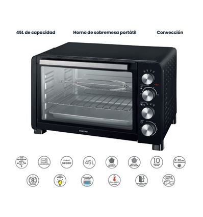 MINI HORNO INFINITON HSM30N45 45L 2000W NEGRO - HSM-30N45